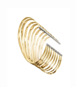 Bracelete Copan em ouro amarelo 18k e diamantes da coleção Oscar Niemeyer